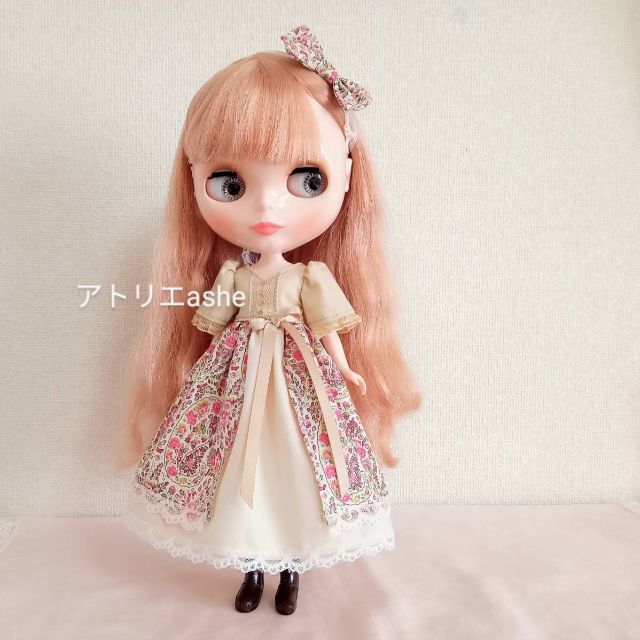 ハンドメイド「リバティ生地のワンピースセット」ネオブライス・リカちゃんの服