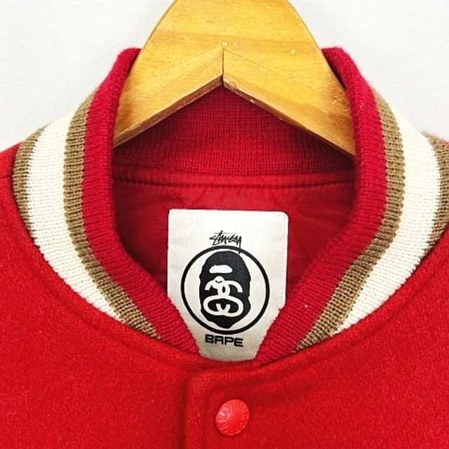 STUSSY A BATHING APE VARSITY JACKET M 2