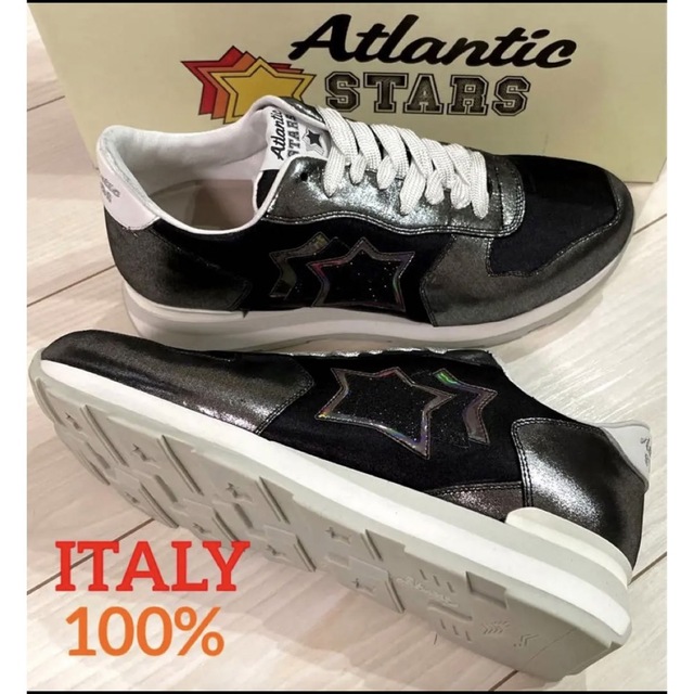 【新品】ATLANTICSTARS ブラック/ラメ 41イタリア製