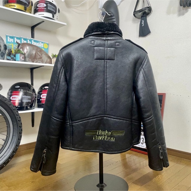 超美品☆Harley-Davidson ムートン レザージャケット ブラック/M 定番