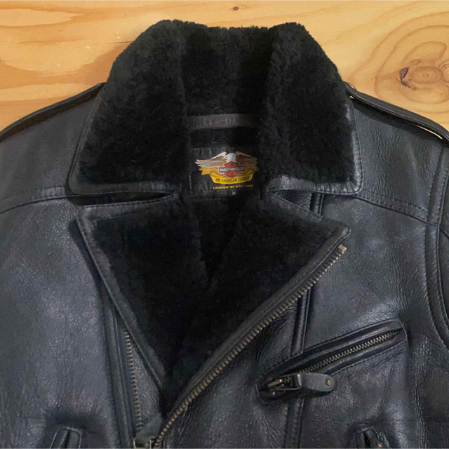 超美品☆Harley-Davidson ムートン レザージャケット ブラック/M-