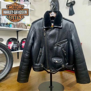 超美品☆Harley-Davidson ムートン レザージャケット ブラック/M-