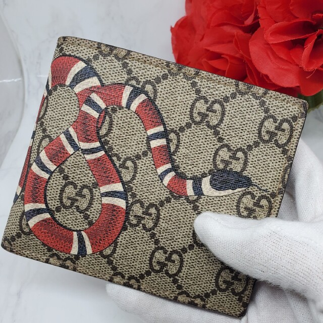 Gucci   極美品 GUCCI グッチ 2つ折り財布 財布 スネーク 蛇 GGの