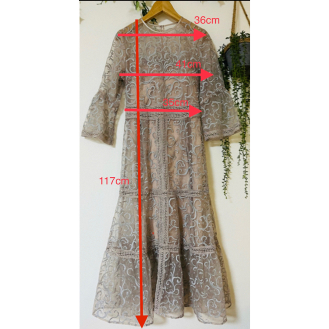FRAY I.D(フレイアイディー)のオーナメント刺繍ドレス レースワンピース レディースのフォーマル/ドレス(ロングドレス)の商品写真
