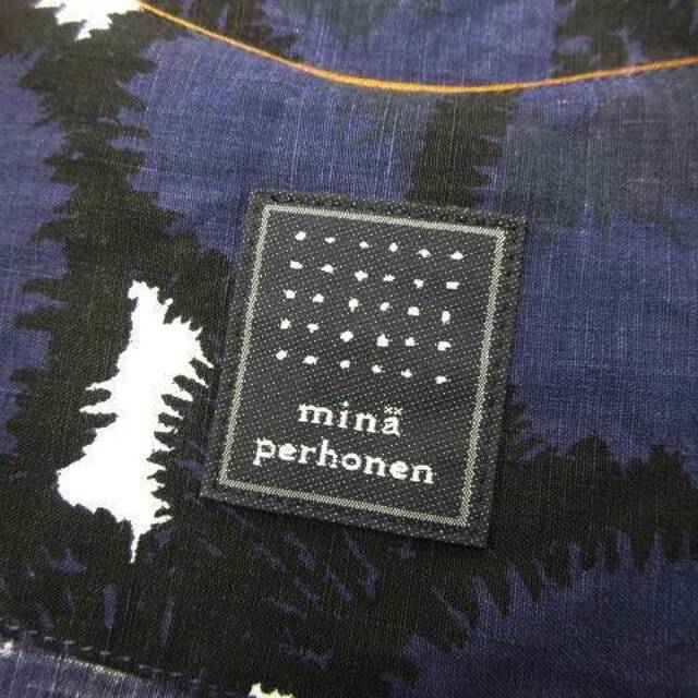 mina perhonen(ミナペルホネン)のミナペルホネン リネン100％ sumile ワンピース 総柄 長袖 紫 38 レディースのワンピース(ロングワンピース/マキシワンピース)の商品写真