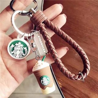 スターバックス(Starbucks)の海外限定スタバ　キーホルダー　フラペチーノコーヒー　携帯ストラップ　茶色(キーホルダー)