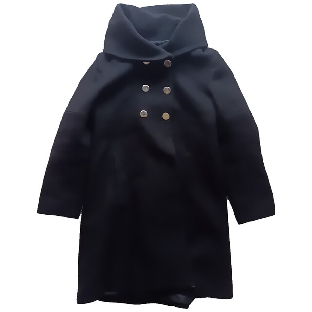 ZARA(ザラ)のザラ　ZARA　ブラック　ウール　コート レディースのジャケット/アウター(ロングコート)の商品写真