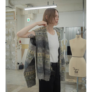 ロク(6 (ROKU))のperverze Blend Border Knit Cardigan(カーディガン)