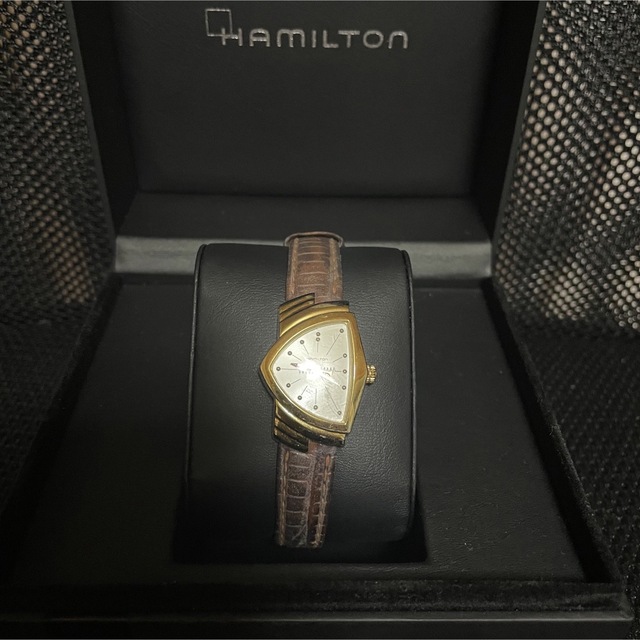 Hamilton(ハミルトン)のハミルトン ベンチュラ レザー 皮 レディース【ジャンク品】 レディースのファッション小物(腕時計)の商品写真