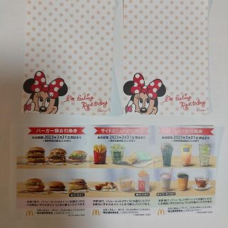 マクドナルド(マクドナルド)のマクドナルド　株主優待券　ミニーマウスのかわいいメモ用紙２枚(その他)