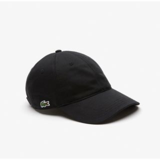 ラコステ(LACOSTE)のラコステ/オーガニックコットンサイドエンブレムキャップ（ブラック）(キャップ)