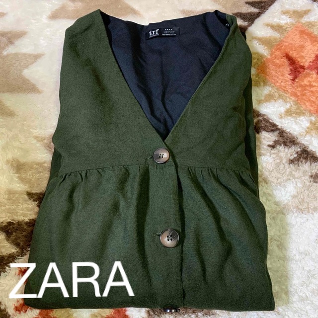 ZARA(ザラ)のZARA  trfチュニックワンピ　草緑色 レディースのトップス(チュニック)の商品写真