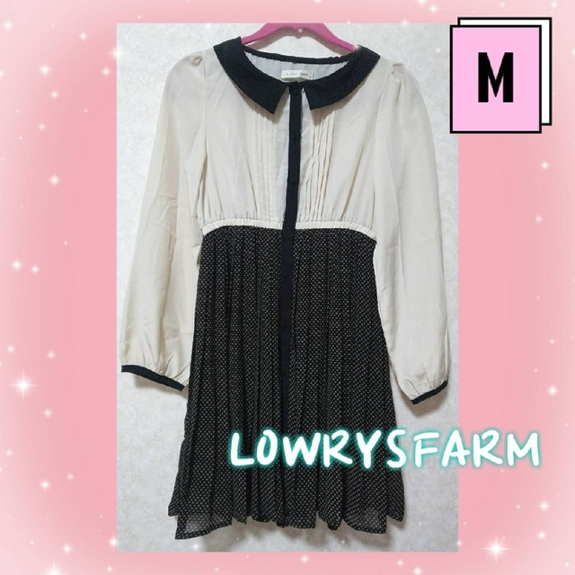 LOWRYS FARM(ローリーズファーム)のローリーズファーム　配色　バイカラー　パイピング　可愛い　ワンピース　レディース レディースのワンピース(ひざ丈ワンピース)の商品写真