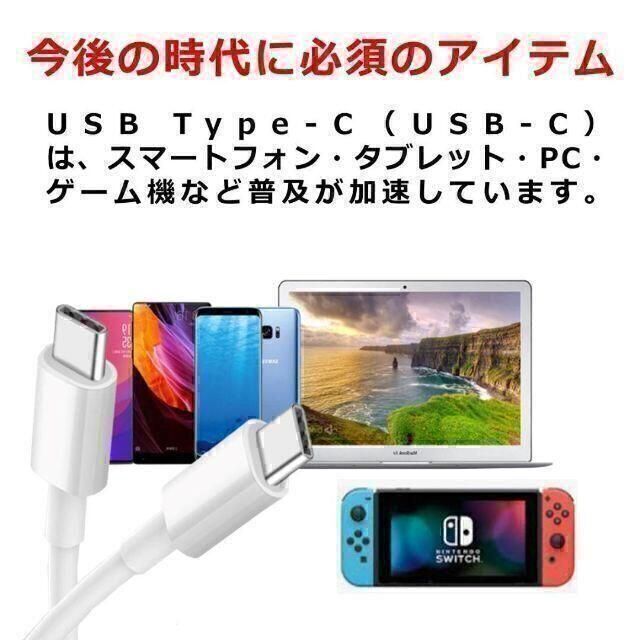 USB-C to USB-C ケーブル 2m スマホ/家電/カメラのPC/タブレット(PC周辺機器)の商品写真