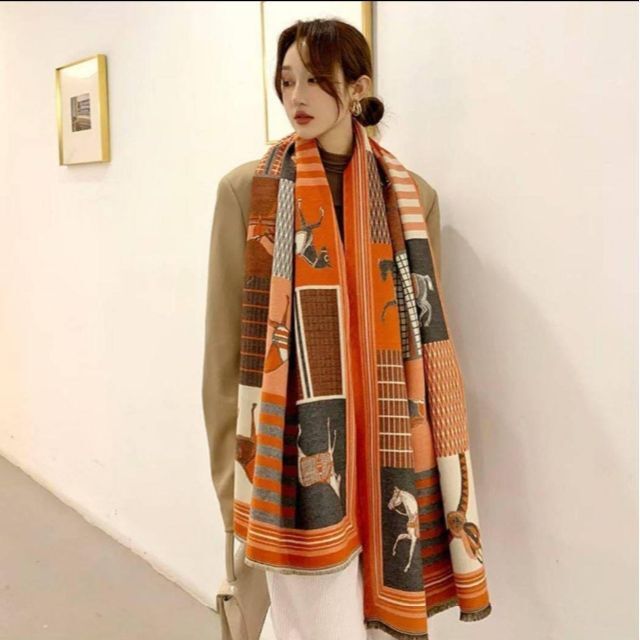SALE/94%OFF】 ブランケット ひざ掛け 馬柄 カシミヤ混 ストール