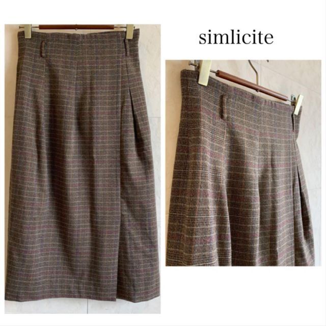 Simplicite(シンプリシテェ)のsimlicite チェックタイトスカート ロング シンプリシテェ レディースのスカート(ロングスカート)の商品写真