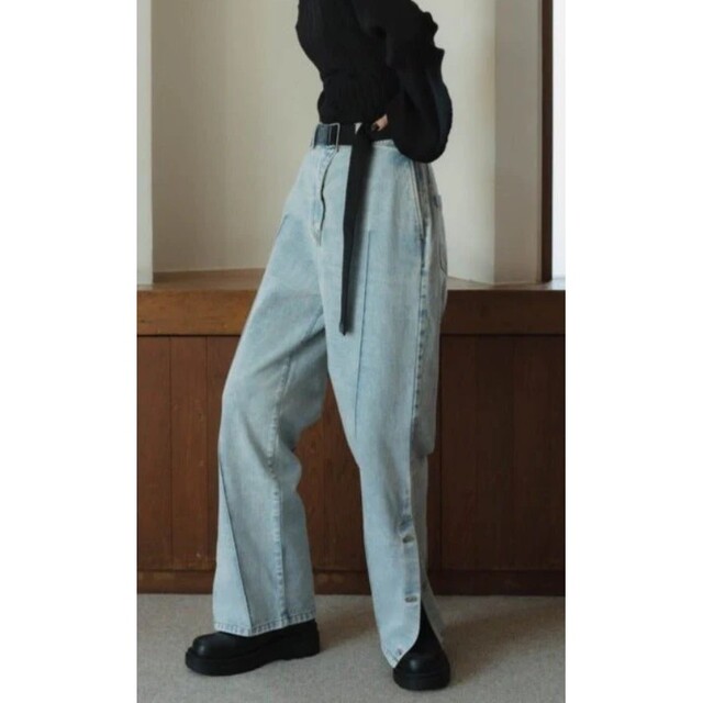 KnuthMarf slit belt slacks pants/denim 1