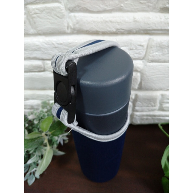 水筒カバー 400ml ブルー ショルダー 手提げ 水筒ケース THERMOS インテリア/住まい/日用品のキッチン/食器(その他)の商品写真