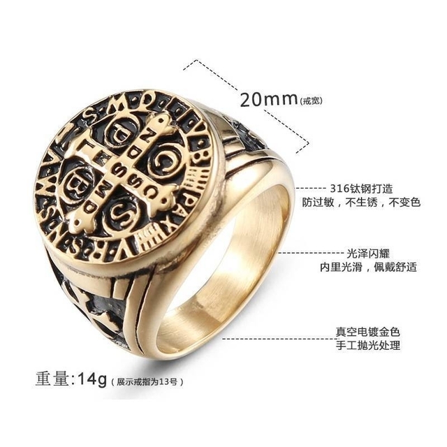 【SALE】リング メンズ アクセサリー ゴールド  十字架 金色 指輪 20号 メンズのアクセサリー(リング(指輪))の商品写真