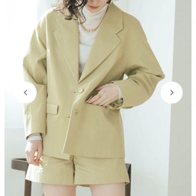 lashiku 猪鼻ちひろさん　ジャケット　グリーン レディースのジャケット/アウター(テーラードジャケット)の商品写真