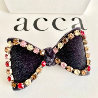 アッカ(acca)の2回使用 定価34,100円 acca 今期 ジヴェルニー リボン バレッタ(バレッタ/ヘアクリップ)