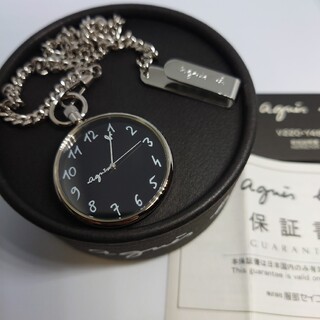 アニエスベー(agnes b.)のagnes b. アニエスベー 懐中時計　ブラック　未使用品　ウォッチ(腕時計(アナログ))