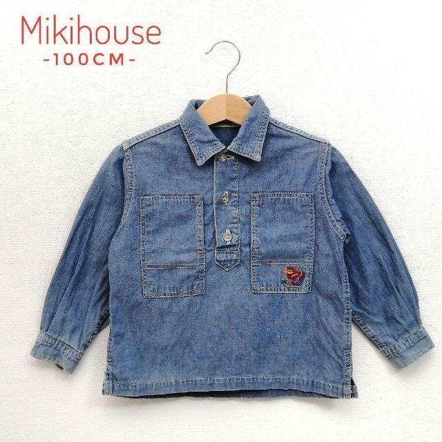 mikihouse(ミキハウス)の✨早いもの勝ち✨MIKIHOUSE JEANS　デニムシャツ　恐竜　100cm キッズ/ベビー/マタニティのキッズ服男の子用(90cm~)(ジャケット/上着)の商品写真