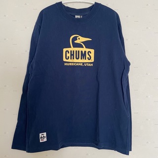 チャムス(CHUMS)のCHUMS  ロゴ ロンＴ  ネイビー 美品  チャムス(Tシャツ(長袖/七分))