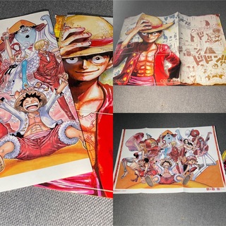 シュウエイシャ(集英社)の2枚セット ワンピース 付録ポスター カードゲーム プレイシート(少年漫画)