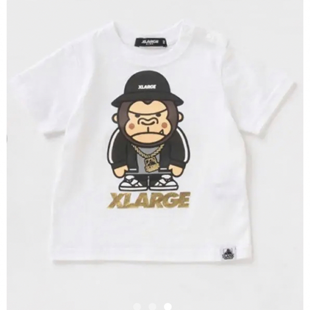 XLARGE(エクストララージ)のファニーゴリラ　白　80cm キッズ/ベビー/マタニティのベビー服(~85cm)(Ｔシャツ)の商品写真