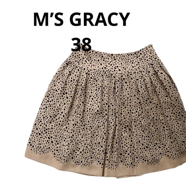 M'S GRACY(エムズグレイシー)の美品M’SGRACYエムズグレイシー総柄プリントフレアスカート♡38 レディースのスカート(ひざ丈スカート)の商品写真