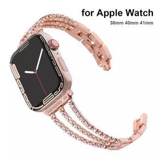 アップルウォッチ(Apple Watch)のApplewatch バンド キラキラ ローズゴールド(腕時計)