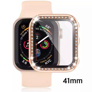 アップルウォッチ(Apple Watch)のApplewatch カバー キラキラ 41mm ローズゴールド(モバイルケース/カバー)