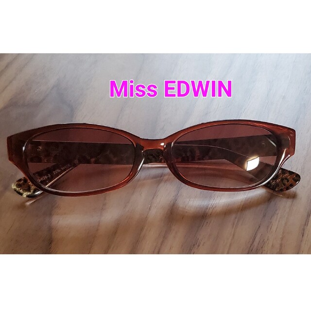 美品 Miss EDWIN サングラス 度なし ブラウン レディースのファッション小物(サングラス/メガネ)の商品写真