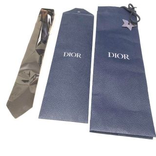 ☆美品☆Dior 無地 ナロー細身 ネクタイブラック【01348