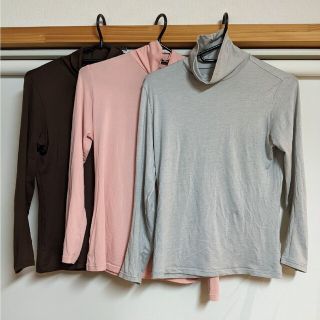 ユニクロ(UNIQLO)の【3枚組】ユニクロ ヒートテック タートルネックT ウィメンズLサイズ(アンダーシャツ/防寒インナー)