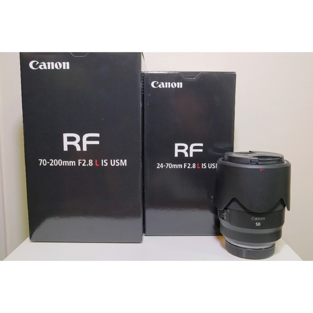 Canon(キヤノン)のRF50F1.2/RF24-70F2.8/RF70-200F2.8 3点セット スマホ/家電/カメラのカメラ(レンズ(ズーム))の商品写真