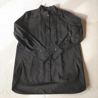 ユニクロ(UNIQLO)のユニクロ＋Ｊ　スーピマコットンタックシャツ　黒　Lサイズ(シャツ/ブラウス(長袖/七分))