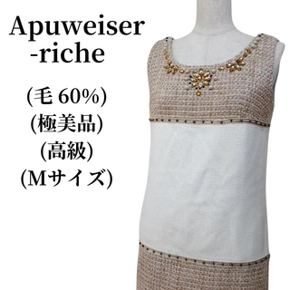 アプワイザーリッシェ(Apuweiser-riche)のApuweiser-riche ミニワンピース 毛60％(ミニワンピース)