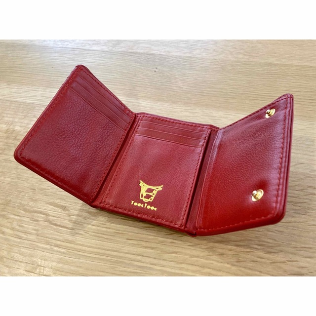ミニ財布 本革 赤 レディースのファッション小物(財布)の商品写真