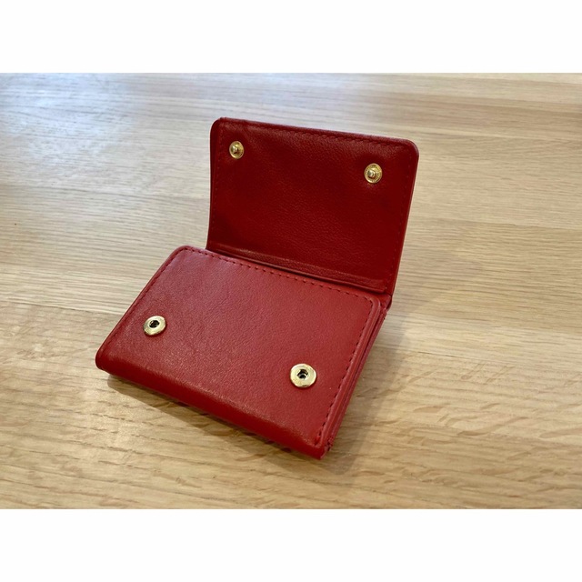 ミニ財布 本革 赤 レディースのファッション小物(財布)の商品写真