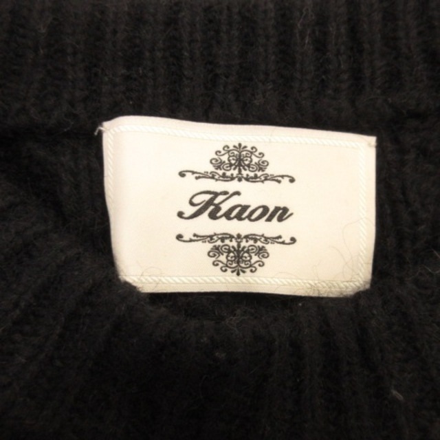 Kaon(カオン)のカオン Kaon ケーブルニット セーター 長袖 パール リボンモチーフ 黒 F レディースのトップス(ニット/セーター)の商品写真