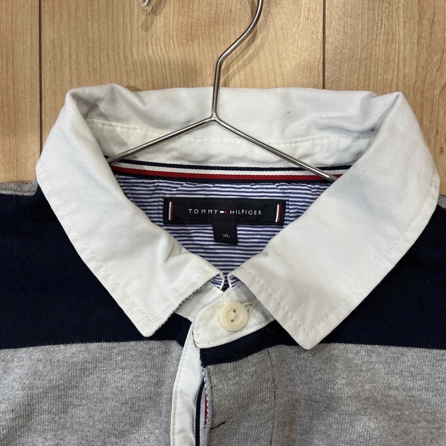 TOMMY HILFIGER(トミーヒルフィガー)のTOMMY HILFIGER カットソー襟付きXL メンズのトップス(Tシャツ/カットソー(七分/長袖))の商品写真