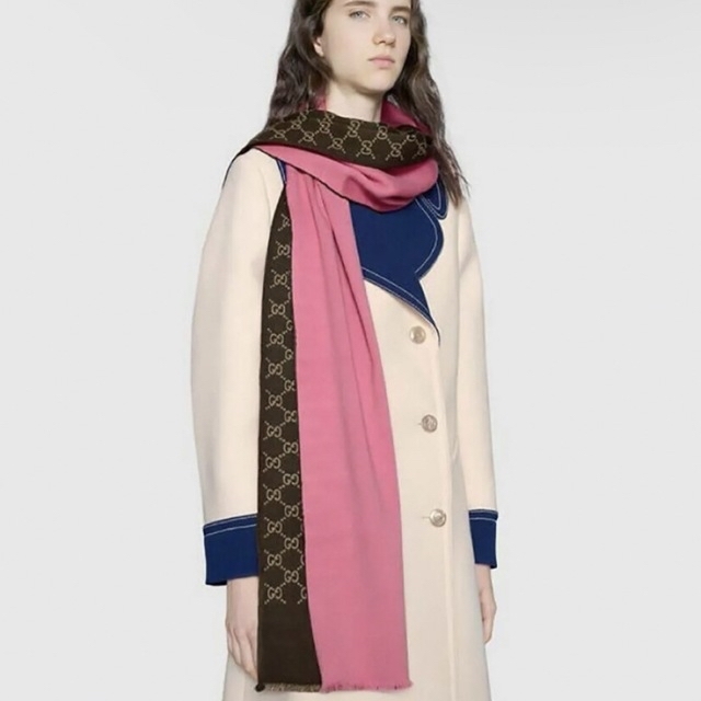 期間限定で特別価格 GUCCIリバーシブル ショール ピンク ilam.org