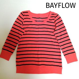 ベイフロー(BAYFLOW)のBAYFLOW　ボーダーカットソー　レッド(カットソー(長袖/七分))