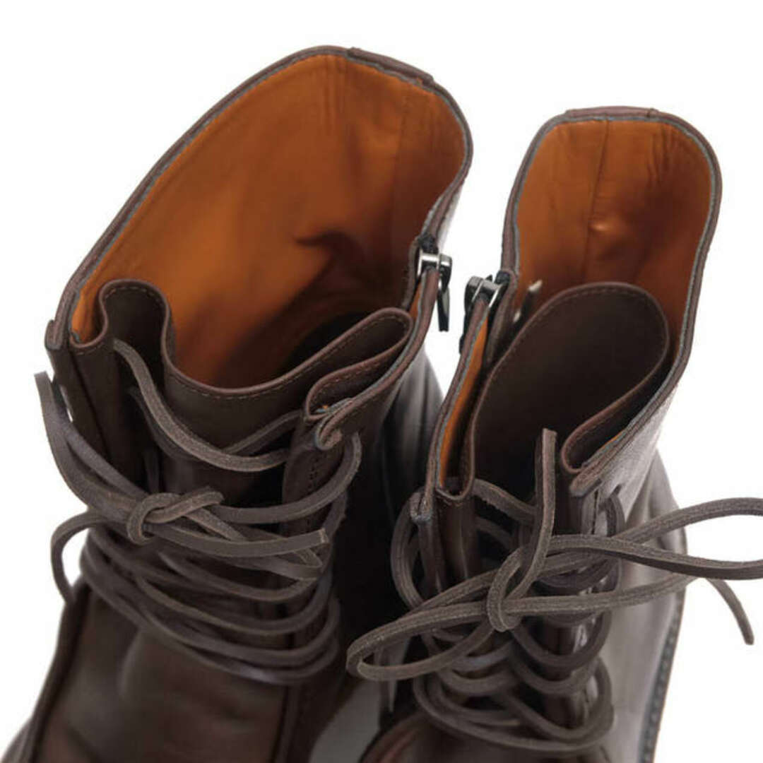 glamb(グラム)のグラム／glamb レースアップブーツ シューズ 靴 メンズ 男性 男性用レザー 革 本革 ダークブラウン 茶 ブラウン  DB13WT AC10 Moriarty boots クレープソール サイドジップ モックトゥ メンズの靴/シューズ(ブーツ)の商品写真