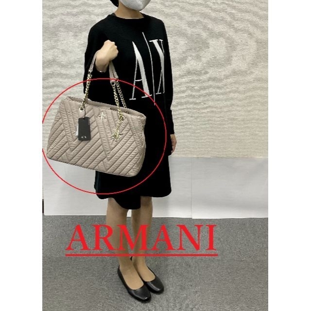 ARMANI EXCHANGE(アルマーニエクスチェンジ)のAX　トート バッグ 15A22　ベージュ　キルティング　新品　942863 レディースのバッグ(トートバッグ)の商品写真