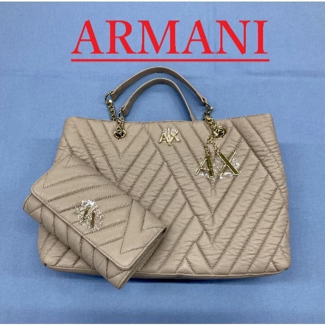 ARMANI EXCHANGE(アルマーニエクスチェンジ)のAX　トート バッグ 15A22　ベージュ　キルティング　新品　942863 レディースのバッグ(トートバッグ)の商品写真