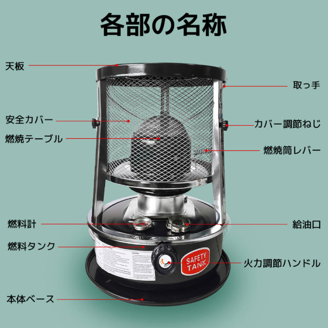 市場買付 灯油ストーブ タンク容量4.5L 対流型 暖房 防寒対策