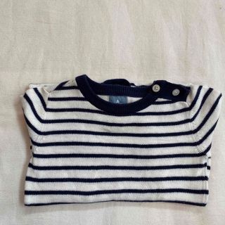 ベビーギャップ(babyGAP)のbabyGap ボーダーロンパース　サイズ3-6M (ロンパース)